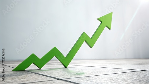 Watch your profits soar with this vibrant green upwards arrow, symbolizing growth, progress, and financial success in a modern, dynamic way