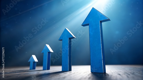 See significant growth and positive trends with these dynamic blue arrows pointing upwards, ideal for business success visuals and financial reports