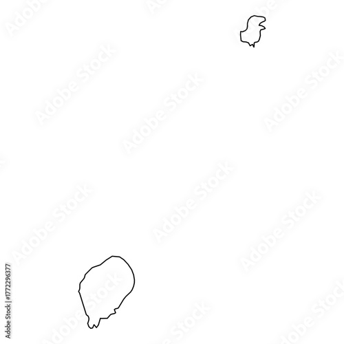 São Tomé and Principe Vector Map Outline | Editable São Tomé and Principe SVG Line Art | Minimalist Country Map for Design & Education
