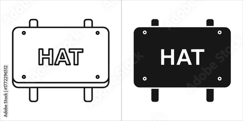 Black and white hat sign for your design
