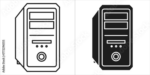 Black and white computer case for your design