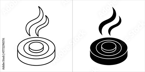 Aroma therapy candle icon in black color design