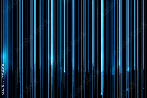 Abstract Blue Lines Background with Dark Space Minimalist Vertical Light Beams