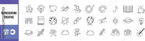 Set of inspiring creative icons for your design project