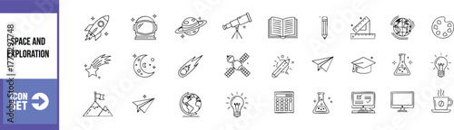 Set of space and exploration icons for your design project
