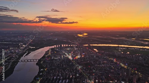 aerial view of the river