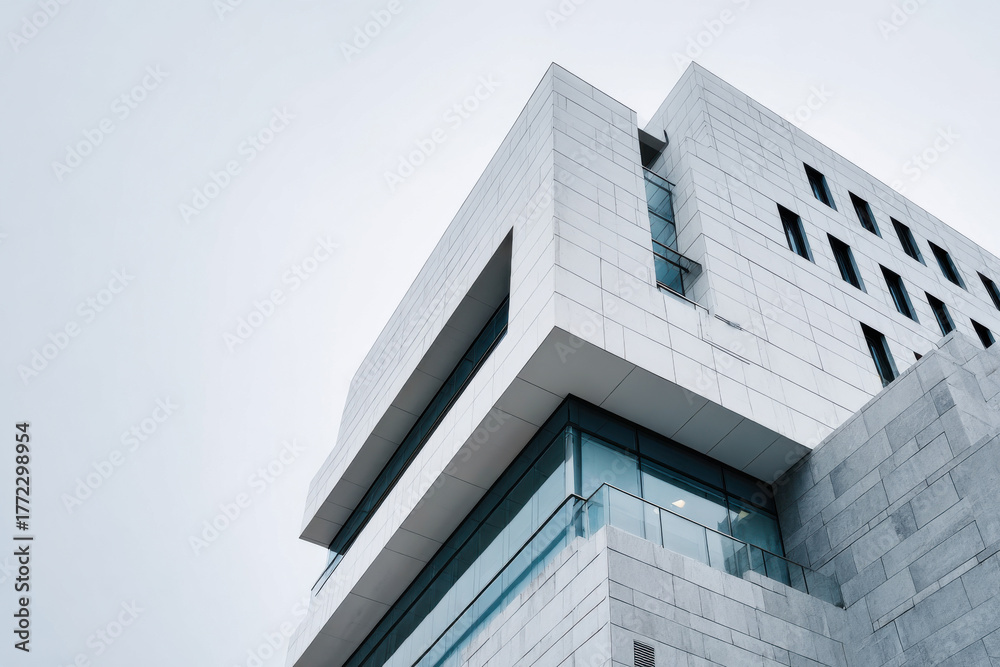Fototapeta premium Minimalist modern building with clean architectural lines