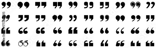 set collections diverse quotation marks icon. Double quote sign quotes marks symbol design vector illustration