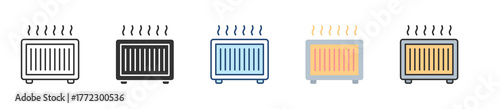 Heater Icon Set Multiple Style Collection