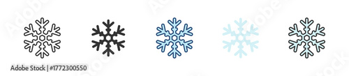 Snowflake Icon Set Multiple Style Collection