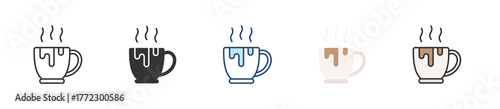 Hot Chocolate Icon Set Multiple Style Collection