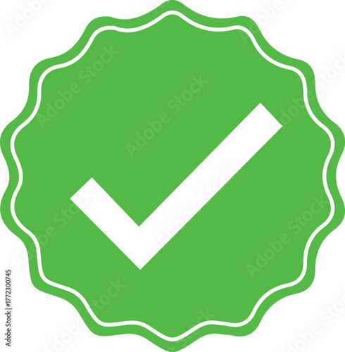Verified Success Approval Symbol Vector Icon, Completed Task and Quality Control Graphic