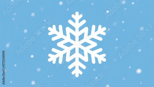In the Christmas snow scene, a delicate snowflake is in the snowy background, fully showing the purity and beauty of winter ice and snow, adding atmosphere to the Christmas scene.