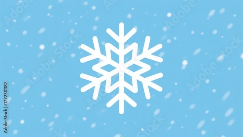 In the Christmas snow scene, a delicate snowflake is in the snowy background, fully showing the purity and beauty of winter ice and snow, adding atmosphere to the Christmas scene.