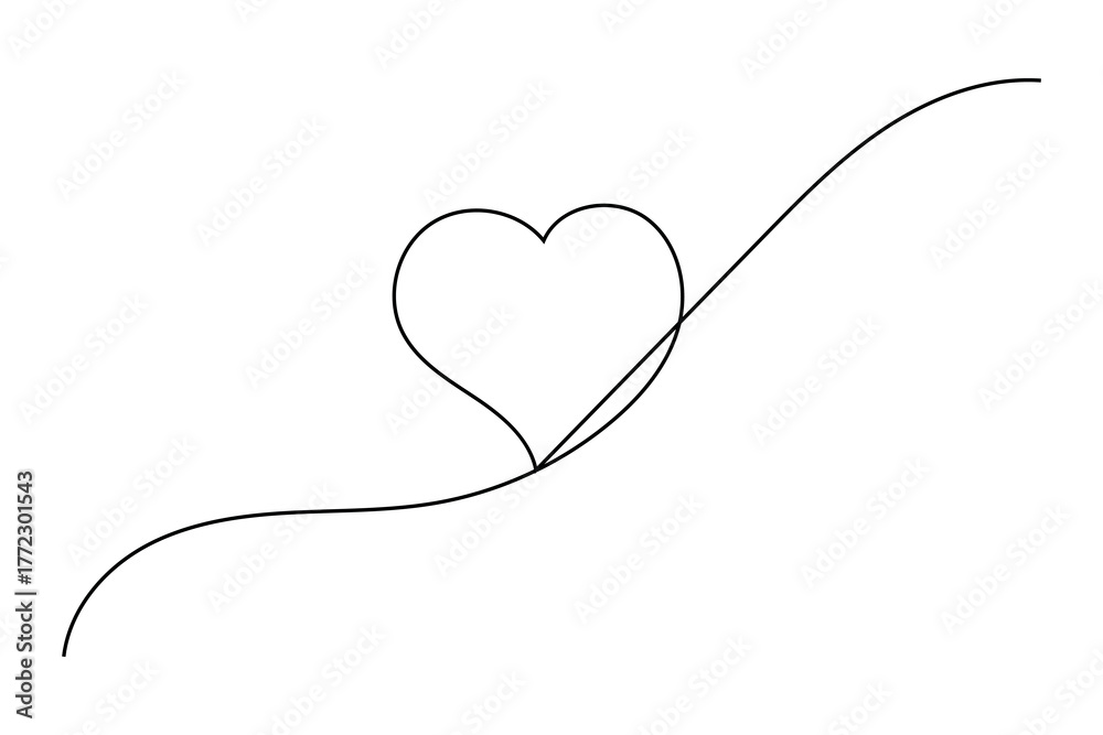 Fototapeta premium Modern minimalist love heart shape icon for romantic design concept