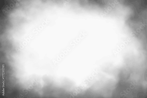 black vector background texture with smoky cloudy white or gray center with dark vignette border