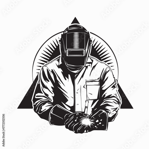 Industrial Welding Logo Design Vector isolated on white background