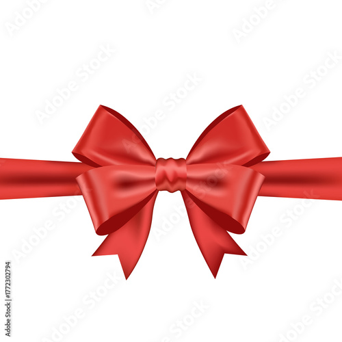 red bow isolated on white background