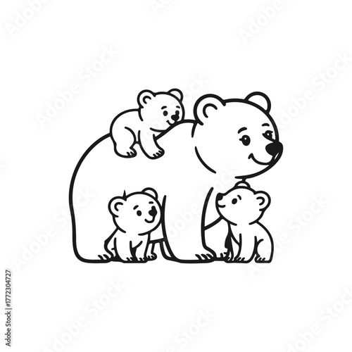 a bear and her cubs 