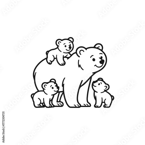 a bear and her cubs 