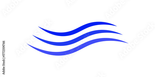 Water wave icon isolated on white background. Flat water wave icon for web site, backdrop and logo template. Useful for poster, placard and banner. Creative art concept, vector dynamic icon.