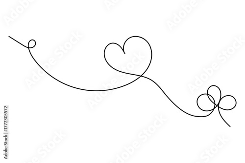 Modern minimalist love heart shape icon for romantic design concept