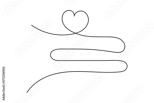 Modern minimalist love heart shape icon for romantic design concept