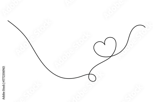 Modern minimalist love heart shape icon for romantic design concept