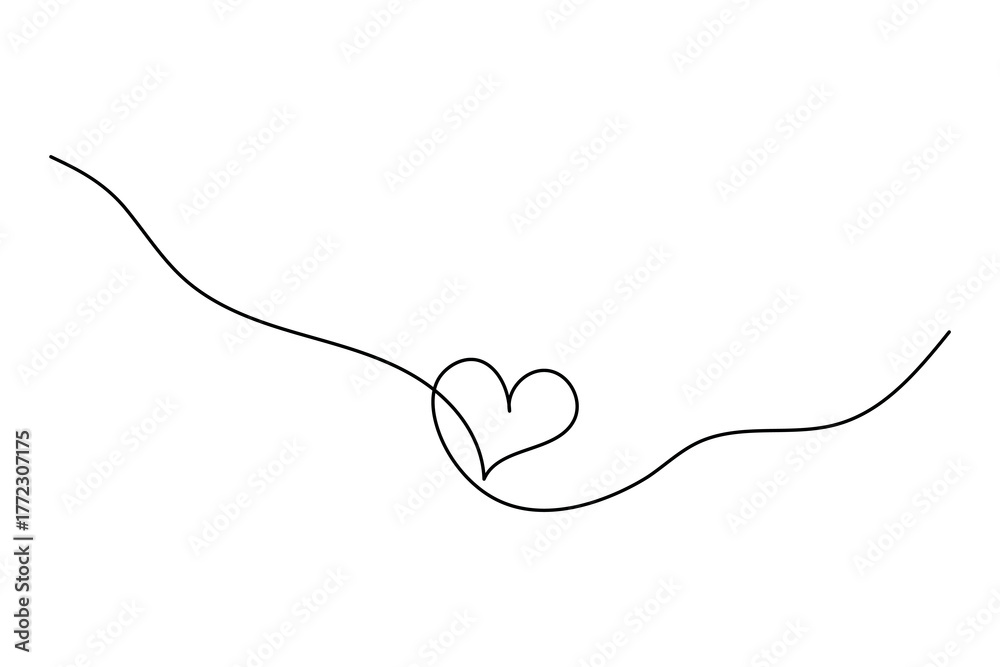 Obraz premium Modern minimalist love heart shape icon for romantic design concept