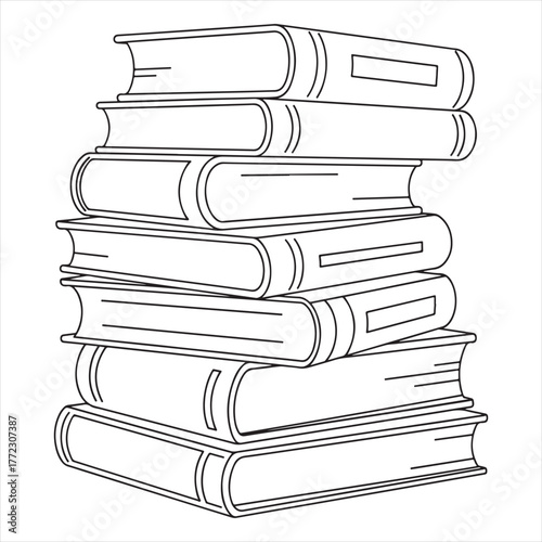 Elegant vector illustration of stacked books
