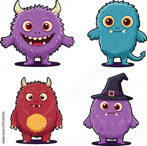 Cute monster vector illustration.eps