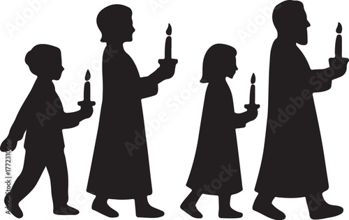 Silhouettes of people and women in various situations vector illustration