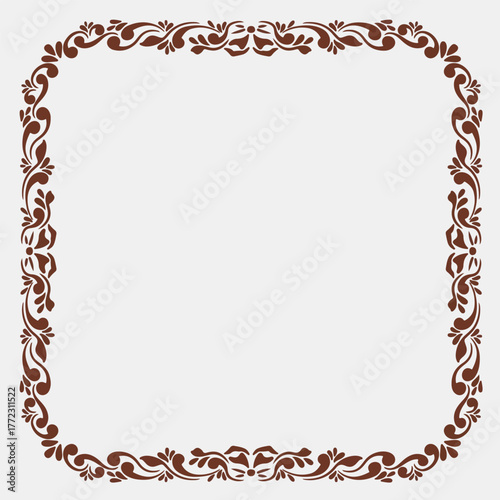 illustration art brown engraving frame decorate design