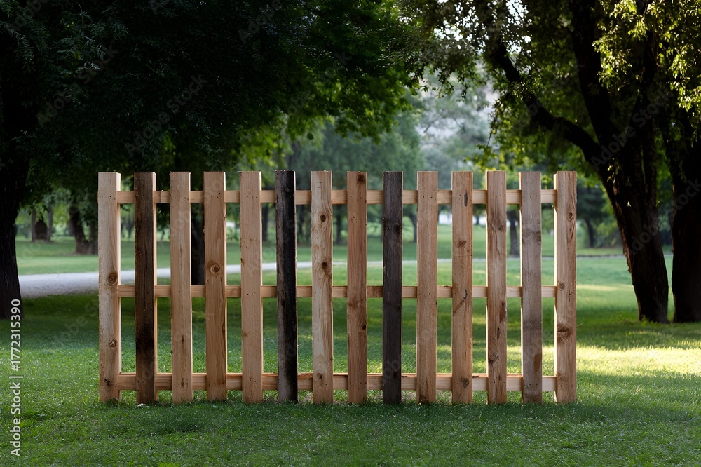 Obraz premium Recycled Wood Pallet Gate DIY Style For Eco Friendly Rustic Garden Entry Solution