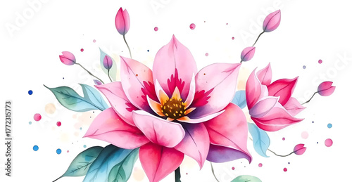 abstract wallpaper of watercolor painting of flowers, Generative AI