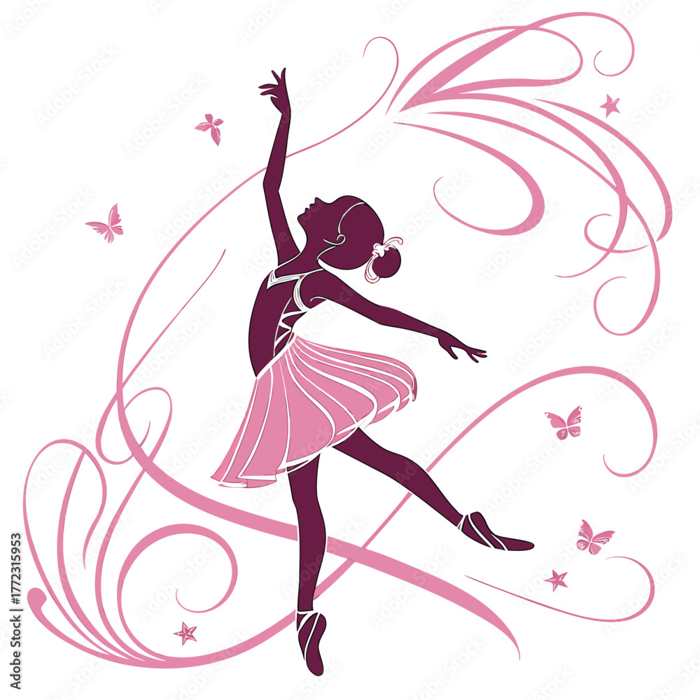 Fototapeta premium vector illustration of a dancing girl