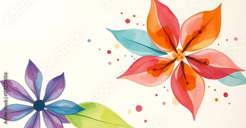 abstract wallpaper of watercolor painting of flowers, Generative AI