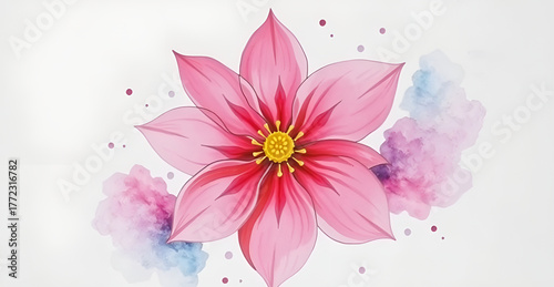 abstract wallpaper of watercolor painting of flowers, Generative AI