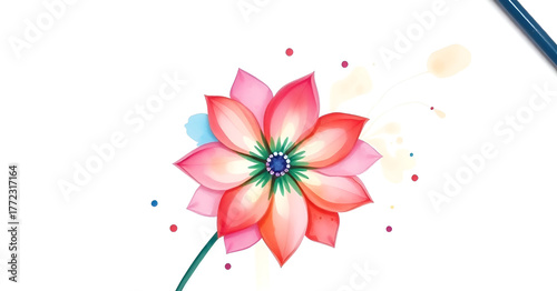 abstract wallpaper of watercolor painting of flowers, Generative AI