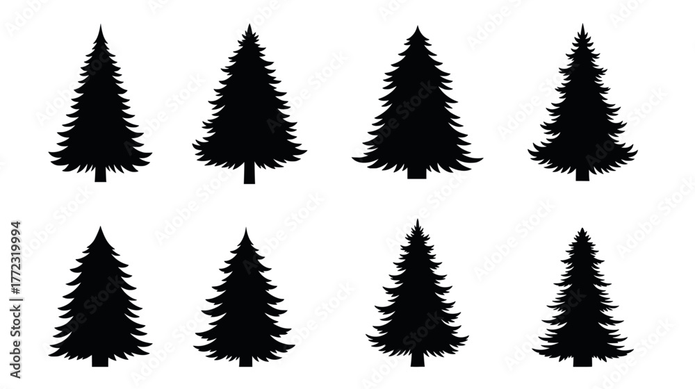 Obraz premium christmas trees collection