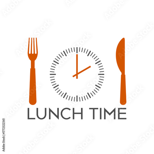 Lunch time design. Menu icon isolated on white background