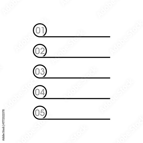 Canvastavla Numbered list icon isolated on white background