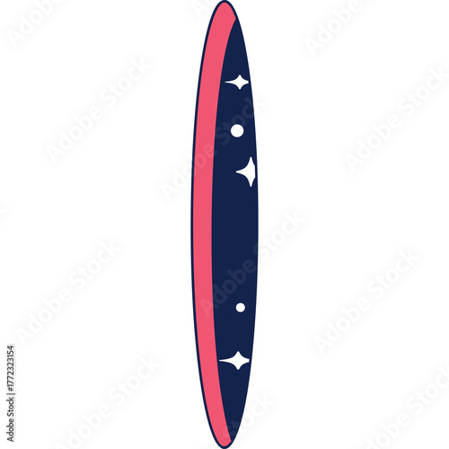 A Dark Blue Oval Shape With A Pink Outline And Small White Stars And Circles Inside It On A Transparent Background