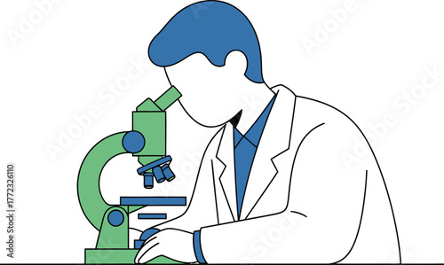 Scientist using microscope in laboratory
