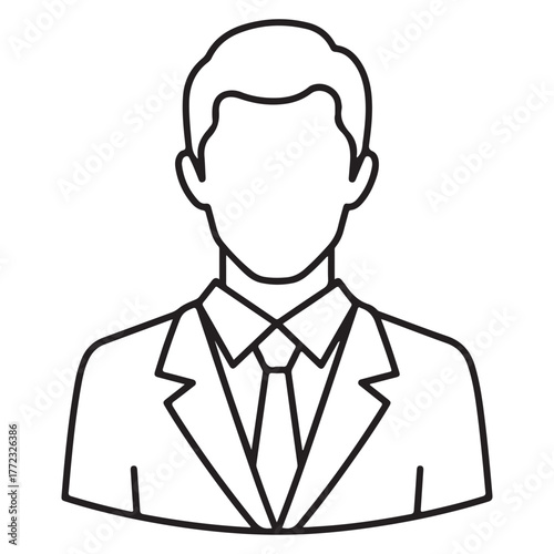 Vector illustration of a businessman icon line art