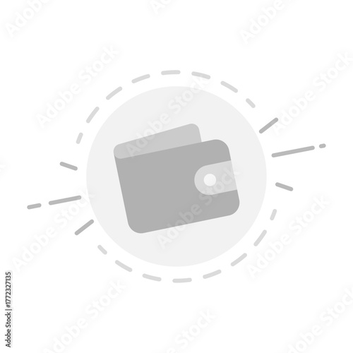 illustration of wallet silhouette. no payment, empty wallet, or no payment method selected. Minimal flat design concept for finance app, online transaction, or payment status interface