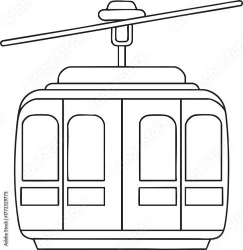 Cable car cabin outline illustration representing scenic transportation and design inspiration
