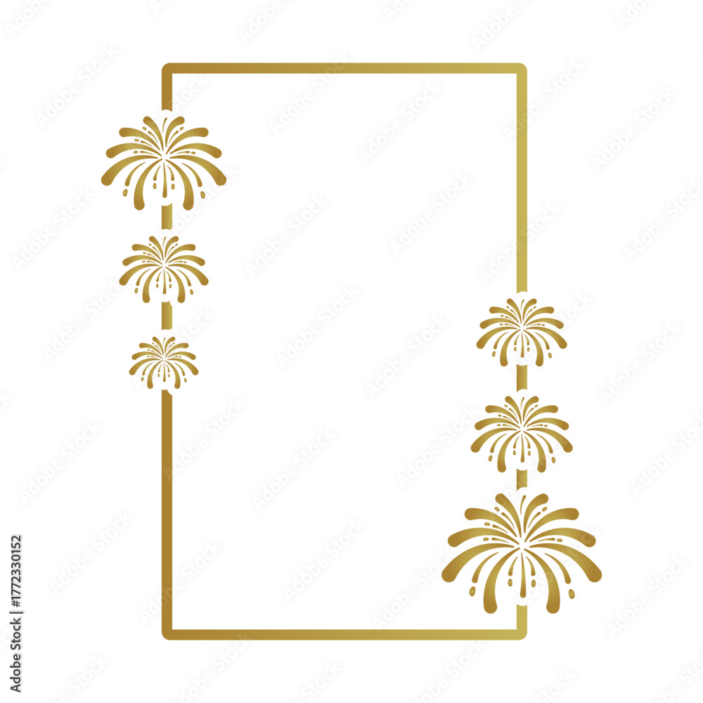 Obraz premium New Year Frame with Fireworks