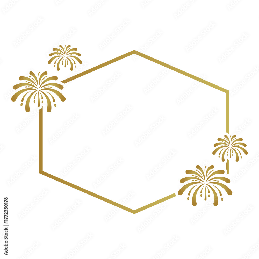 Obraz premium New Year Frame with Fireworks