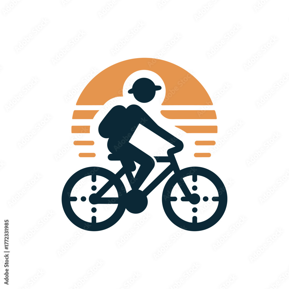 Naklejka premium cyclist on a white background vector